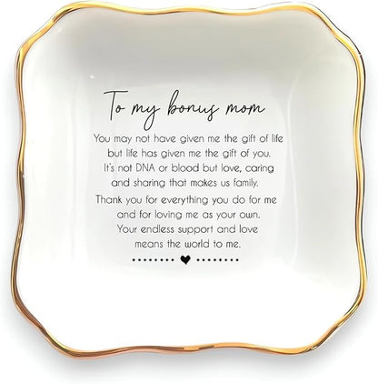 HatafaFurni Stepmom Gift: Ring Dish, Jewelry Storage, Mothers Day & Mother in Law Gift