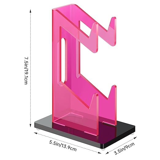 NiHome Rose Pink Acrylic 2-Tier Universal Game Controller Headset Holder Stand for PS5 Xbox ONE Switch Colorful Controller Stand Gaming Accessories Anti-Slip Stable Acrylic Clear Headphone Holder