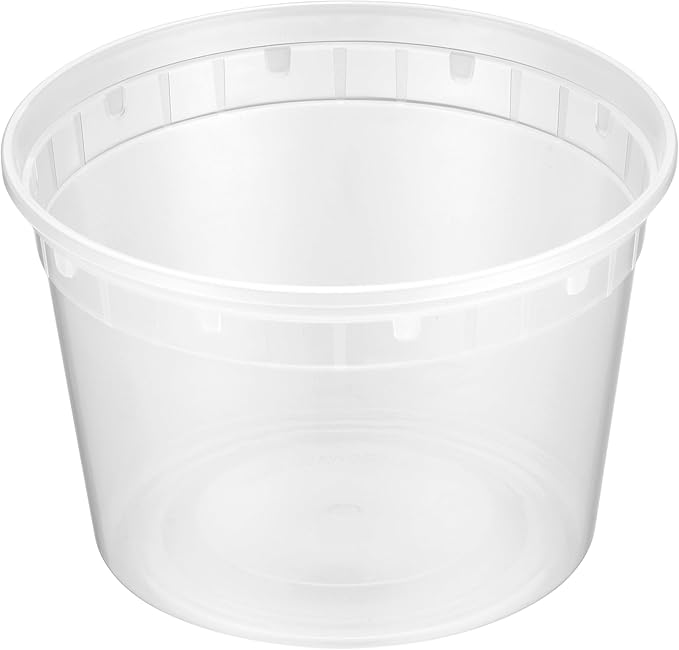 ProTakeOut 16oz [20 set] Heavy Duty Plastic Deli Container | BPA-Free Food Storage with Airtight Leak‑Proof Lids | Microwave, Freezer & Dishwasher Safe – Stackable, Bulk Reusable Soup & Meal Prep Tub