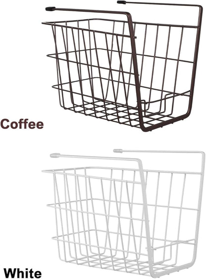 PRETYZOOM 2 Pack Under Shelf Basket, Under Cabinet Hanging Metal Wire Storage Basket, Space-Saving Storage Solution for Kitchen, Bathroom, Bookshelf, Office, Desk (10x6.5x8 inch)