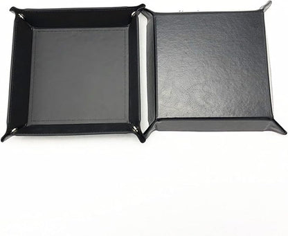 siduater Valet Tray Desktop Storage Organizer – Vegan Leather Catchall Tray Bedside Vanity Tray Nightstand Caddy Holder for Remote Controller, Watch, Keys, Phone, Wallet, Coin, Jewelry, Black
