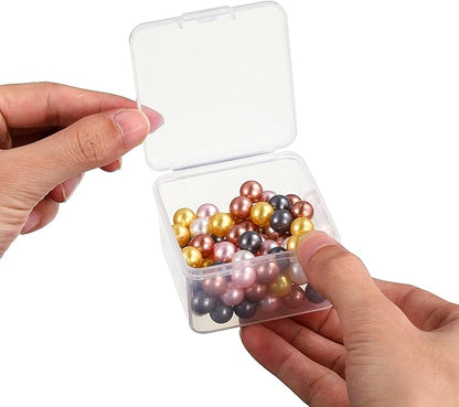 Jetec 6 Pieces Mini Plastic Clear Beads Storage Containers Box for Collecting Small Items, Beads, Jewelry, Business Cards, Game Pieces, Crafts (2.5 x 2.5 x 1.6 Inch)