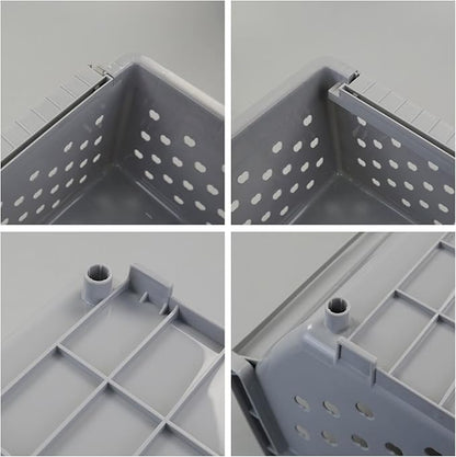 3-Pack Plastic Stacking Organizer Basket, Kitchen Stackable Storage Baskets