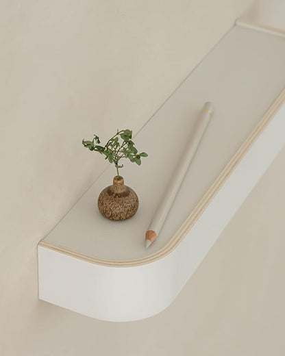 Kazai. Key Holder 'Toke' | Minimalist Key Hook Design from Berlin | Modern Key Holder Wall Mount with Wooden Shelf | Key Rack for Wall as Entryway Organizer | White