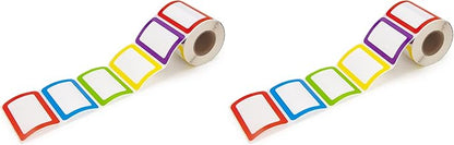 L LIKED 500 Stickers - 3.5" x 2.25"Colors Plain Name tag Labels with Perforated Line for School Office Home (Blank - 500 Labels) (Pack of 2)