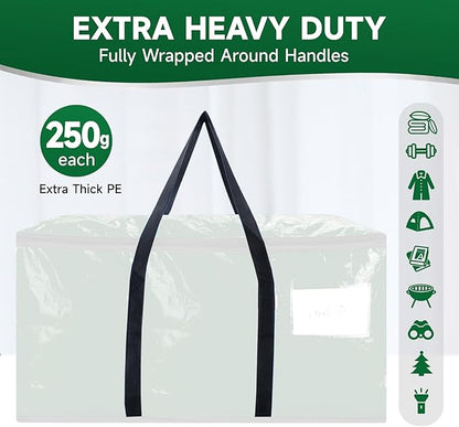 CONGREGATE 8-Pack 97L Extra Large Moving Bags with Zippers and Handles, Heavy-Duty Storage Hand-held Moving Boxes, Space-Saving, Dark Green