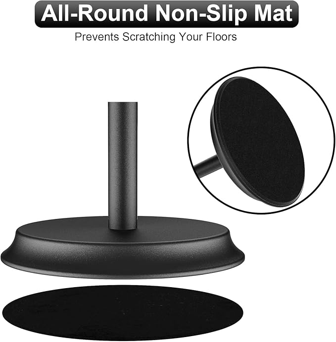 Toilet Paper Holder for Bathroom, Metal Free Standing Toilet Paper Storage with Rustproof, Tissue Paper Roll Stand for Bathroom Accessories (Black)