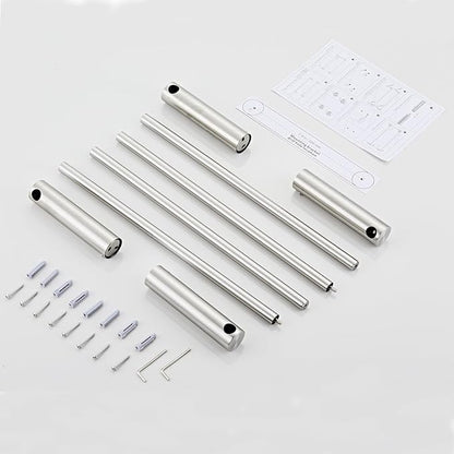 Towel Racks for Bathroom, NEWRAIN Wall Mounted Stainless Steel Organizer, Brushed Nickel Rolled Towel Storage Wall-Mounted Bath Towel Holder for Folded Large Towel Washcloths