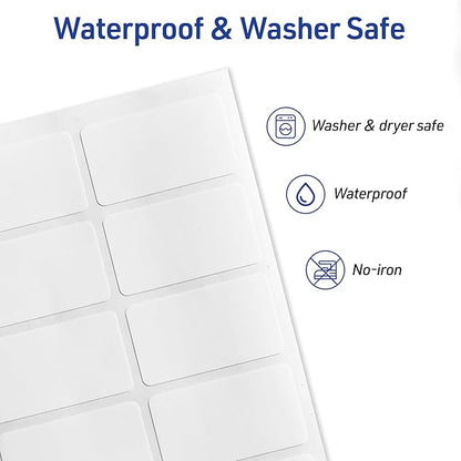 Avery No-Iron Fabric Labels, 1" x 1-3/4", Washer and Dryer-Safe Waterproof Labels, Non-Printable, 100 Total (40723)