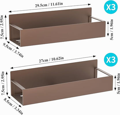 6 Pack Magnetic Spice Storage Rack Organizer for Refrigerator and Oven, Bronze Fridge Organizers and Storage