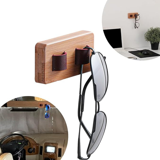 KELEQUI ZAP Eyeglass Holder Sunglasses Organizer Storage Glasses Holder Stand Eye Glass Display Wood Eyewear Rack for Office Desk RV Home Entryway Wall Decor