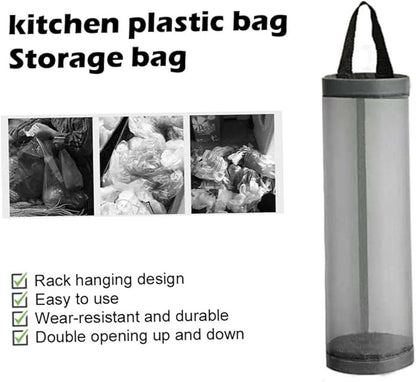 Plastic Bag Holder, 3Pcs Hanging Trash Bag Dispenser, Garbage Storage Organizer for Home Kitchen Under Sink