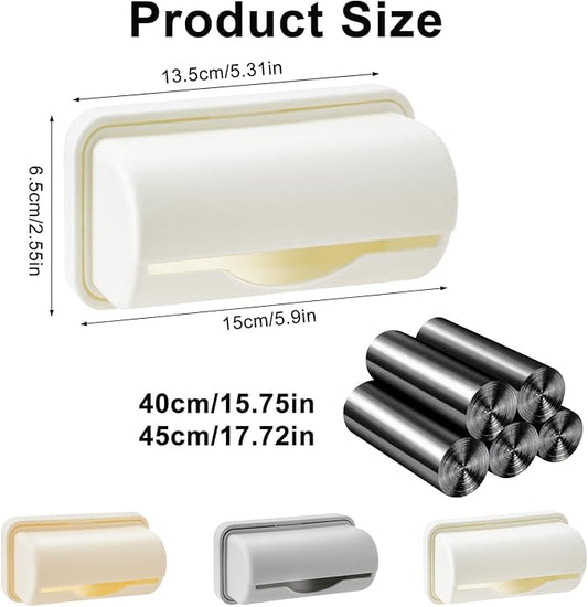 3 Pcs Fine Liner Trash Bag Holder Dispenser, Wall Mounted Plastic Bag Organizer with Trash Bags 100 Counts, Garbage Bag Holder Under Sink for Bottom of Can for Kitchen Cabinet
