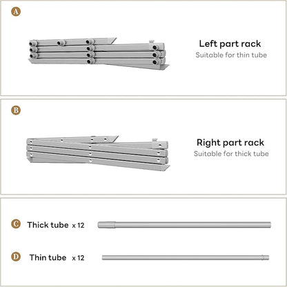 Foldable Drying Rack Clothing, 3-Tier Portable Clothes Drying Racks for Indoor & Outdoor, Anti-Rust Compact Laundry Rack Collapsible, Grey 28" D x 10" W x 35" H