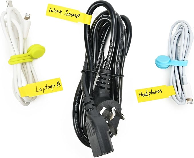 Silicone Magnetic Cable Ties Reusable Cord Organizer Twist Ties Silicone Cable Clips with Strong Magnet for Bundling and Cable Management, Fridge Magnets, Holding Stuff, Book Markers 12Pack