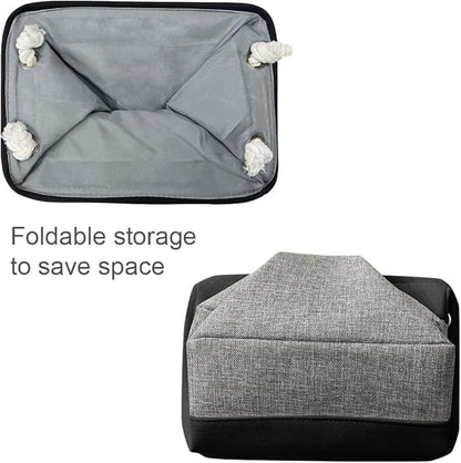 TheWarmHome Storage Basket for Organizing - 1 Pack 14x10x6.7 inch Collapsible Storage Bins for Shelves, Dog Toy Bin for Closet Organizer laundry Gift Cloth Nursery (Grey & Black)
