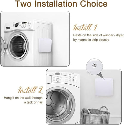 Picowe Magnetic Laundry Storage, Large Lint Holder Bin, Space-Saving Trash Container Hanging on Dryer, Washer or Wall Mount (Gray White)
