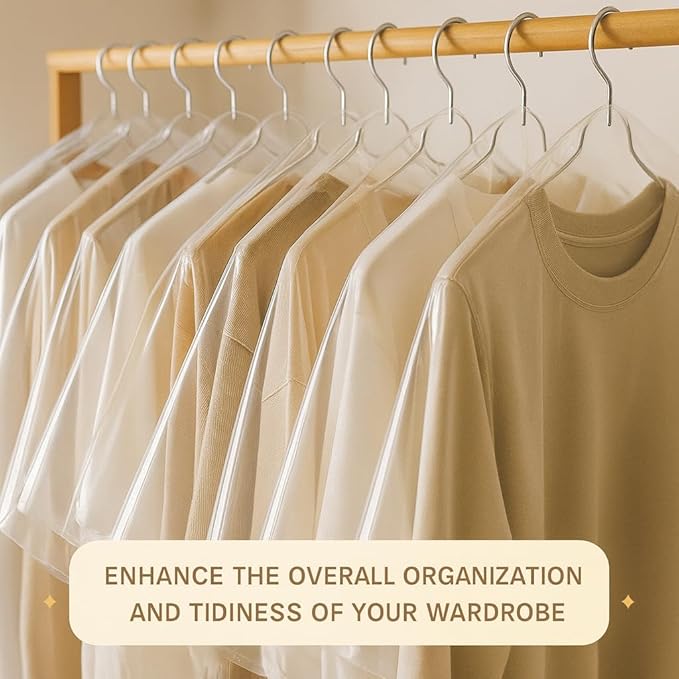 40 Pack Clear Plastic Garment Bags, 60" x 23.5" Clothes Covers for Hanging, Dry Cleaning Bags for Closet Storage, Dust-Proof Transparent Clothing Protectors for Long Dresses Skirt, Suits & Jackets