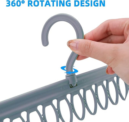Socks Drying Racks Hanger Socks Organizer Hook Hanger with 54 Clips, Clothes Drying Racks Windproof for Drying Socks Bras Underwears Baby Clothes, Hats Scarfs Towels Pants and Gloves Diaper (Grey)