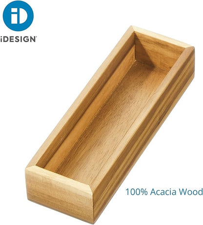 iDesign Acacia Wood Kitchen Drawer Organizer - Set of 3 - Natural