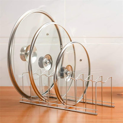 SANNO Pot Pan Lid Holder Organizer Pot Lid Rack Holder Suitable for Bakeware Dish Plate, Cutting Boards, Pots & Pans, Serving Trays Cabinet Pantry 2 pack