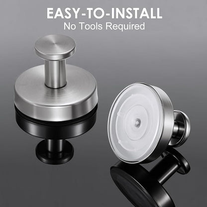PZTO Suction Cup Hooks:Metal Hanger,for Galss Window Door & Tile Wall,Shower Bathroom Towel Holder Hanging Hook, 2 Pack (Brushed Silver)