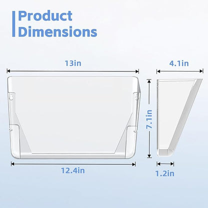 SUPEASY Clear Acrylic Single Pocket, Large Plastic Hanging Wall Mount File Holder Wall File Organizer for Mails, Document, Magazine, Letter Size for Office Home, 6 Pack