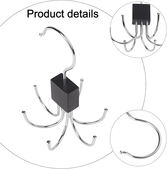 Belt Hanger for Closet Multi-Purpose 360° Rotatable Tank Top Hanger Tie Organizer for Closet Purse Holder for Closets Space-Saving Storage for Belt Bra Hat Tank Top Tie Scarf Purse (1PCS)