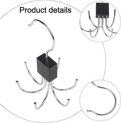 Belt Hanger for Closet Multi-Purpose 360° Rotatable Tank Top Hanger Tie Organizer for Closet Purse Holder for Closets Space-Saving Storage for Belt Bra Hat Tank Top Tie Scarf Purse (1PCS)