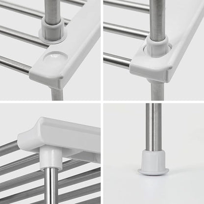 carrotez Cabinet Organizer Shelf, Set of 2 Stackable Kitchen Counter Shelves, Kitchen Cabinet Organizers and Storage, Pantry Storage Shelf Organizer, 15.7 x 7.8 x 6.1 - White