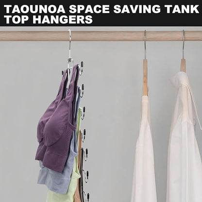 POZEAN Tank Top Hanger 2 Pack, Space Saving Bra Hangers, Non-Slip Closet Organizers and Storage for Camisoles Swimsuits Scarves Ties Strappy Dress