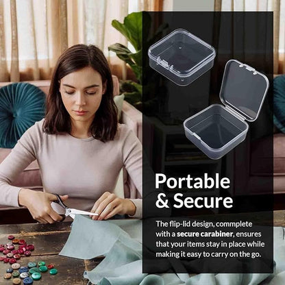 THYSSEN Bead Organizers Box 30Pcs Plastic Mini Clear Storage Cases with 1pcs Hinged Lid Rectangle Case, forJewelry Beading diamond painting Crafts Screws Small Parts of Containers