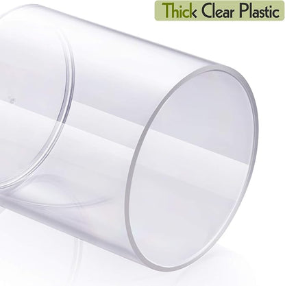 AOZITA 3 Pack Acrylic Qtip Holder Dispenser for Cotton Swab, Ball, Round Pads, Floss Picks - 10 oz Clear Plastic Apothecary Jar Set for Bathroom Canister Storage Organization, Vanity Makeup Organizer