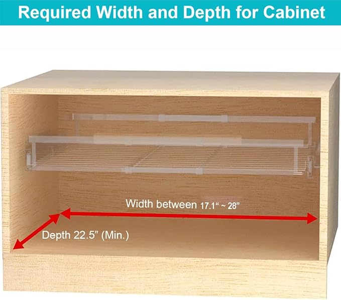 iPEGTOP Pull Out Cabinet Drawer Shelf Organizer, Extendable Sliding Slide Out Pantry Shelves Storage Heavy Duty for Kitchen Cabinets Under Sink, Adjustable Width 17.1~28" W x 22.5" D