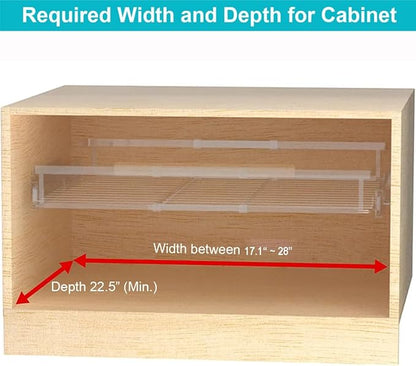 iPEGTOP Pull Out Cabinet Drawer Shelf Organizer, Extendable Sliding Slide Out Pantry Shelves Storage Heavy Duty for Kitchen Cabinets Under Sink, Adjustable Width 17.1~28" W x 22.5" D