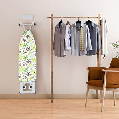 Ironing Board Hanger Wall Mount Ironing Board Holder Organizer Wall Rack for Laundry Rooms Storage Rack Hanging Shelf Hanger (White)