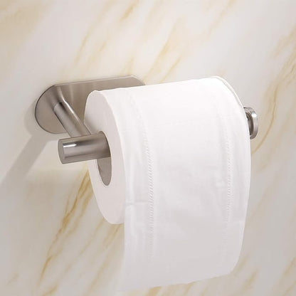 2 Pack-Toilet Paper Holder Self Adhesive Roll Holder Wall Mount for Bathroom and Washroom, No Drilling SUS304 Stainless-Silver