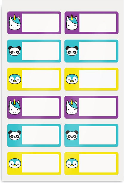 Avery No-Iron Fabric Name Labels, Cute Animals Preprinted Designs, Handwrite-Only, 2-Pack, 48 Preprinted Labels (21958)