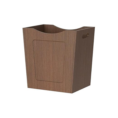 Bamboo Trash Can, Curved Design Multi-Use Bin for Bedroom, Office, Bathroom, Kitchen, Wastebasket for Paper & Towel Storage, Natural Brown MCW30MA