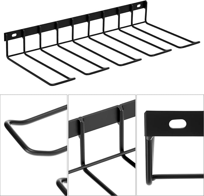 QWORK Drill Holder Wall Mount, 2 Pack Alloy Steel Power Tool Organizer Rack for Garage & Workshop, Space-Saving Storage for Drills & Accessories, 50lbs Capacity, 16.5" x 7.8" x2.36"