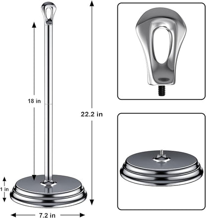 Toilet Paper Holder with Rustproof, Metal Free Standing Toilet Paper Stand Storage for Bathroom, Tissue Paper Roll Holder for Bathroom Accessories (Polished Chrome)