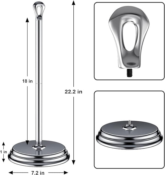 Toilet Paper Holder with Rustproof, Metal Free Standing Toilet Paper Stand Storage for Bathroom, Tissue Paper Roll Holder for Bathroom Accessories (Polished Chrome)