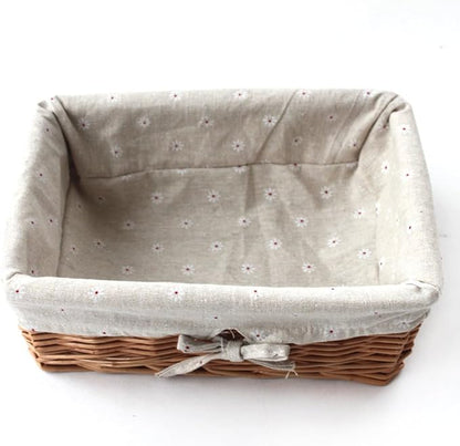 Kingwillow, Storage basket, Natural wicker Storage Bins Rectangular Basket,Arts and Crafts.