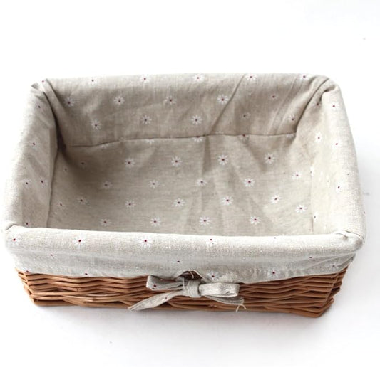 Kingwillow, Storage basket, Natural wicker Storage Bins Rectangular Basket,Arts and Crafts.