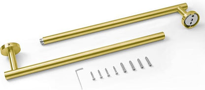 HITSLAM Gold 31.6 Inch Towel Bar for Bathroom, SUS304 Stainless Steel Bathroom Towel Rack Wall Mounted, Modern Home Decor Bath Towel Holder with Hardware Accessories