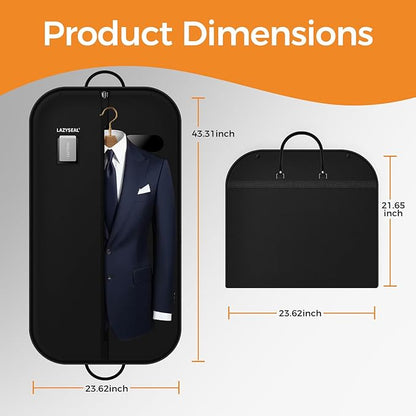 2 Pack 43" Garment Bag for Closet Storage and Travel, Tear-Resistant Waterproof Dustproof, Suit Bag for Hanging Clothes with Zippers, Durable 600D Oxford Fabric for Suits, Dresses (Standard)