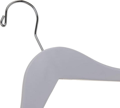 Quality Hangers Semi Curved Wooden Suit Hangers - Smooth Finish Solid Wood Coat Hanger with Swivel Hook - Perfect for Jackets Pants - Dress Clothes Hangers - White - 20 Pack