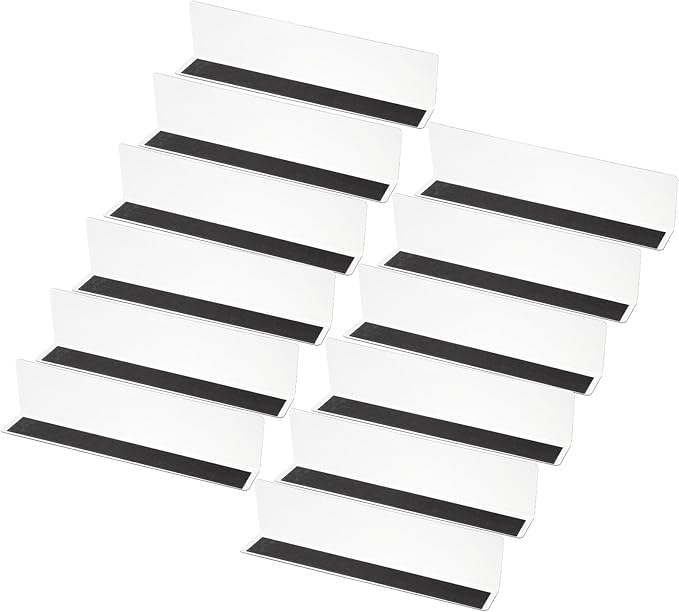 PATIKIL 12 Pack Shelf Dividers for Closet Organization, 9.8x1.18x2.4 Acrylic Magnetic Closets Separator Kitchen Cabinet Shelves Under Bed Blocker for Bedroom Kitchen Office, Clear