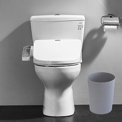 UUJOLY Plastic Small Trash Can Wastebasket, Garbage Container Basket for Bathrooms, Laundry Room, Kitchens, Offices, Kids Rooms, Dorms, (Grey, 1.8 Gallon/2 Pack)