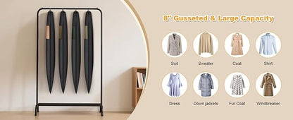 Syeeiex 54'' Garment Bags for Hanging Clothes with 8'' Gussets,Space Saving Hanging Garment Bag with Self Compression Zipper - Save 50% Space-Can Hold 6 Down Coats,8 Fur & Winter Coats,20 Shirts(2PCS)